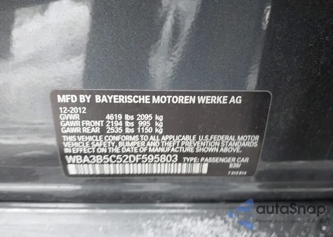 2013 BMW 328I xDrive from USA, damaged, VIN WBA3B5C52DF595803